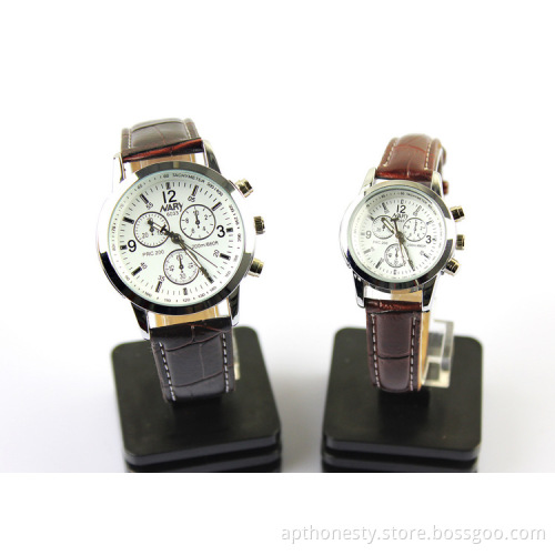 Couples Quartz Watch with Leather Strap (APT-C310-2)